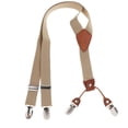 thumbnail image 1 of Kids 4 Clips Adjustable Suspenders Children'S Striped Beige, 1 of 8