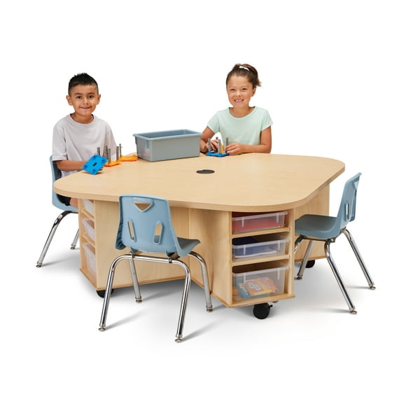 Kids 4 Person Mobile STEM Storage School Classroom Table