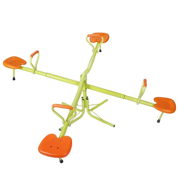 Kids 4 Seats Swivel Seesaw 360 Degree Rotating Teeter Totter Play Game Children