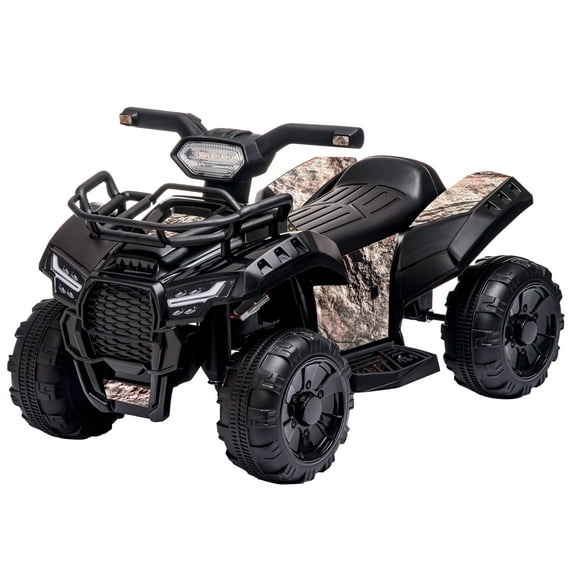 Kids 4-Wheeler Quad ATV, 6V Battery Powered Toddler Ride on Toys with Music & Lights, 1.2MPH Max Speed, for Ages 18-36 Months, Black