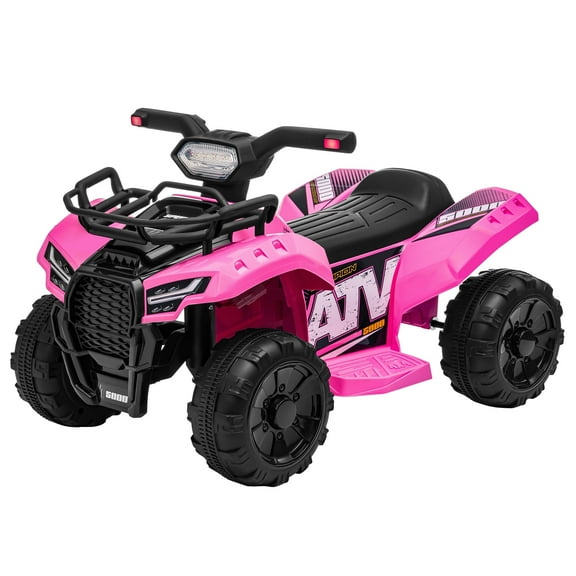 Kids 4-Wheeler Quad ATV, 6V Battery Powered Toddler Ride on Toys with Music & Lights, 1.2MPH Max Speed, for Ages 18-36 Months, Pink