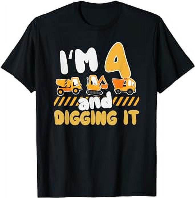 Kids 4 Years Old 4th Birthday Construction Boy T-Shirt - Walmart.com