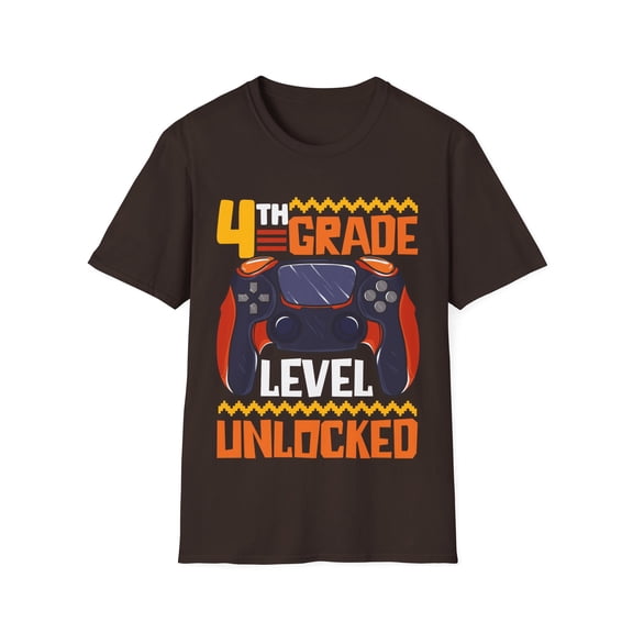 Kids 4th Grade Level Unlocked First Day Of School Video Game Unisex T-Shirt