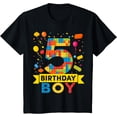 Kids 5 Year Old Building Blocks 5th Birthday Boy TShirt2XL