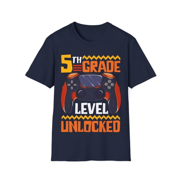 Kids 5th Grade Level Unlocked First Day Of School Video Game Unisex T-Shirt
