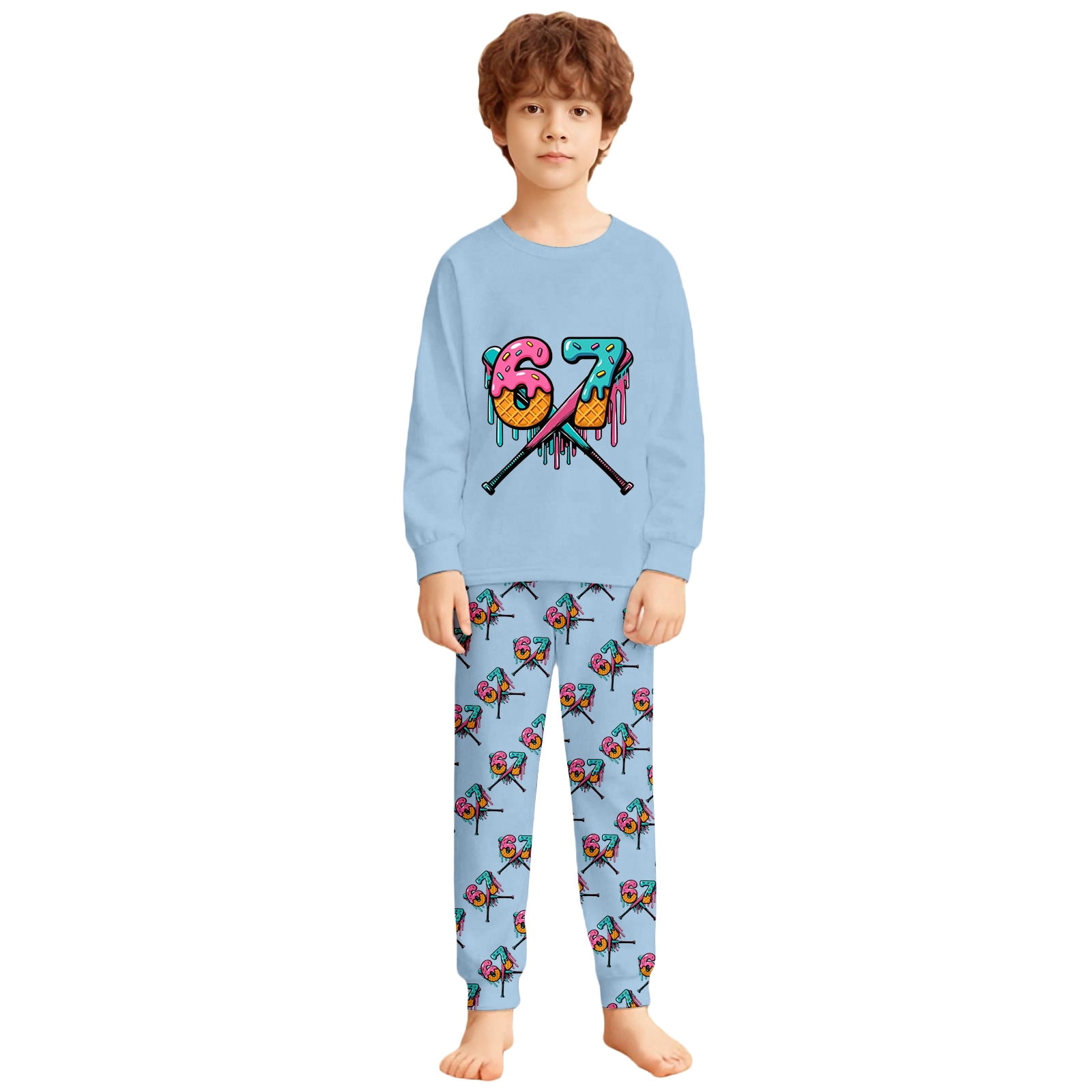 Kids 6 7 Meme Shirt And Pants Cute 2 Piece Set Long Sleeve 6 7 Clothing ...