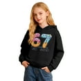 thumbnail image 1 of Kids 67 Hoodie Boys Girls Funny Six Seven 6 7 Meme Pullover Hoodie Casual Soft Active Sport Outdoor Sweatshirt Black 2 Y-3 Y, 1 of 7