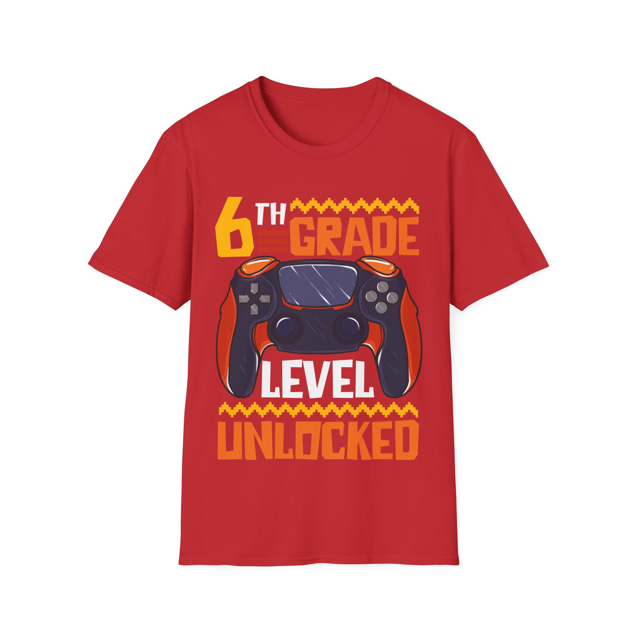 Kids 6th grade level unlocked first day of school video game unisex t