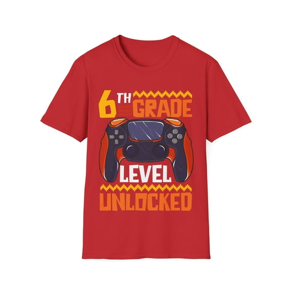Kids 6th Grade Level Unlocked First Day Of School Video Game Unisex T-Shirt