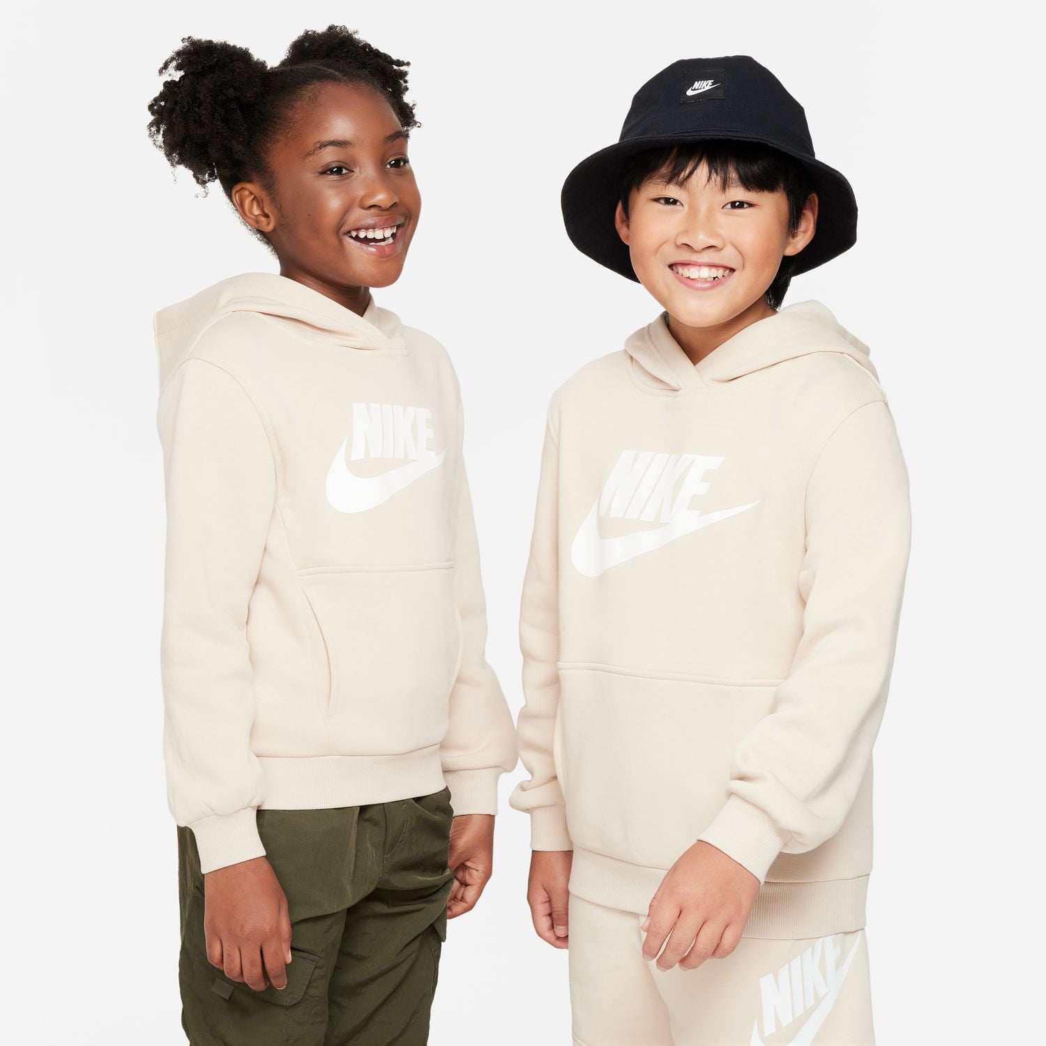 Kids 8-20 Nike Club Fleece Hoodie Color: Sand Drift Size: X LARGE