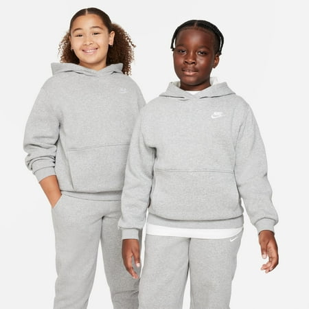 Kids 8-20 Nike Sportswear Club Fleece Pullover Hoodie Color: Dk Grey Heather Size: S PLUS