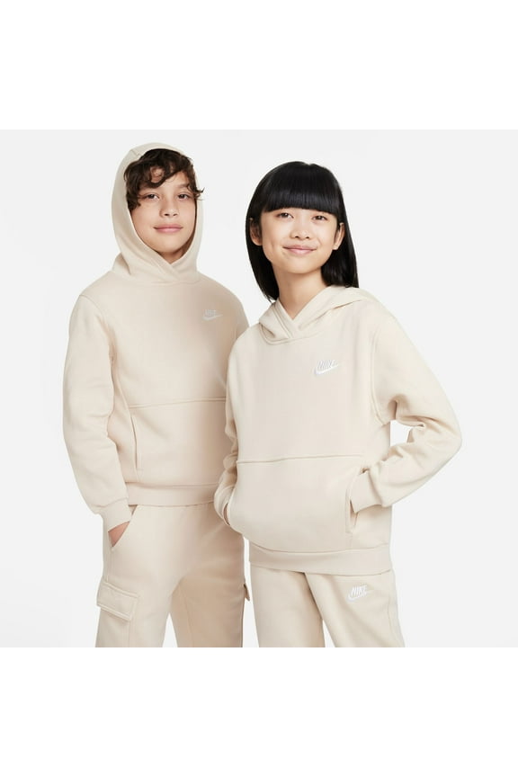 Kids 8-20 Nike Sportswear Club Fleece Pullover Hoodie Color: Sand Size: X LARGE