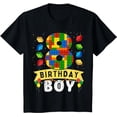 thumbnail image 1 of Kids 8 Year Old Building Blocks Master builder 8th Birthday Boy T-Shirt, 1 of 5