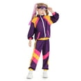 thumbnail image 1 of Kids 80s Sportswear Set Casual Sweatsuits Disco Tracksuit Set Retro Outfits for Boys Girls, 1 of 4