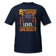thumbnail image 1 of Kids 8th Grade Level Unlocked First Day Of School Video Game T-Shirt (Navy, M), 1 of 1