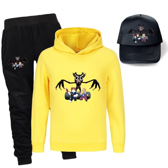 Kids 99 Nights In The Forest Hoodies Trousers and Sunhat 3PCS Set 99 Nights In The Forest Sweatshirts Set for Boys Girls