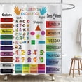 thumbnail image 1 of Kids ABC Alphabet Shower Curtain Educational Cartoon Animals Students Baby Learning Tool for Bathroom Decor Polyester Fabric Waterproof Sets with 12 Hooks 72x72 Inch, 1 of 6