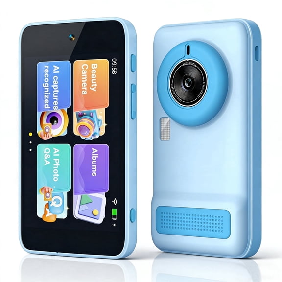 Kids AI Digital Camera with Everything Recognition, Kids Knowledge Encyclopedia, Parent Free, 4" Touch Screen LCD, Ideal Birthday