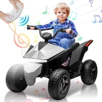 Kids ATV 4 Wheeler 24V, Ride on Toys Electric Car for Ages 3  Toddlers Boys Girls with Remote Control, LED Headlights, Bluetooth, Music Player, Grey