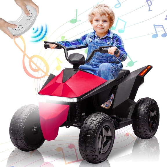 Kids ATV 4 Wheeler 24V, Ride on Toys Electric Car for Ages 3+ Toddlers Boys Girls with Remote Control, LED Headlights, Bluetooth, Music Player, Pink