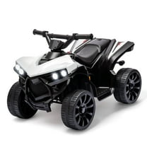 Kids ATV 4 Wheeler, 6V Battery Powered Quad Electric Vehicle with LED Light, Music, Foot Pedal & Wear-Resistant Wheels, Ride on Toy Car for Kids Toddler 2.5-6 Years Old