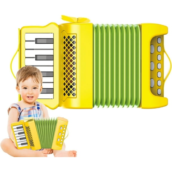 Kids Accordion, Accordion 12 Keys Piano Accordion, Mini Accordion Toy for Child Children Kids Beginners, Accordion Instrument Toy, Accordion Educational for Kids Ages 3 5 9 7 10 12