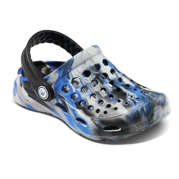 Kids Active Clog Marbled Blue and Grey/Black