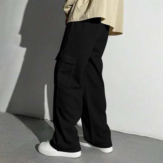 Unisex Child Cargo Parachute Pant Black Sweatpants Men Elastic Waist Hiking Gear Boys Fashion 5-6 Years