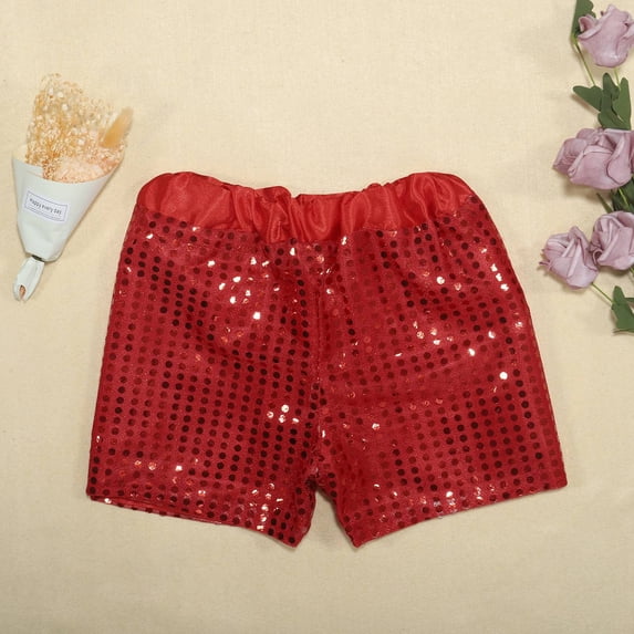 Kids Active Shorts Athletic Running Red Shorts Elastic Waist Sports Short 5-6 Years