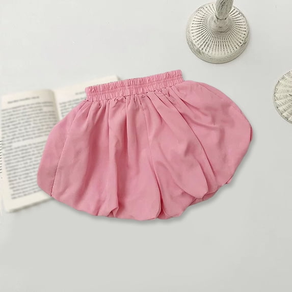 Kids Active Shorts Comfortable Pink Shorts Elastic Girls School Uniform Pants 5-6 Years