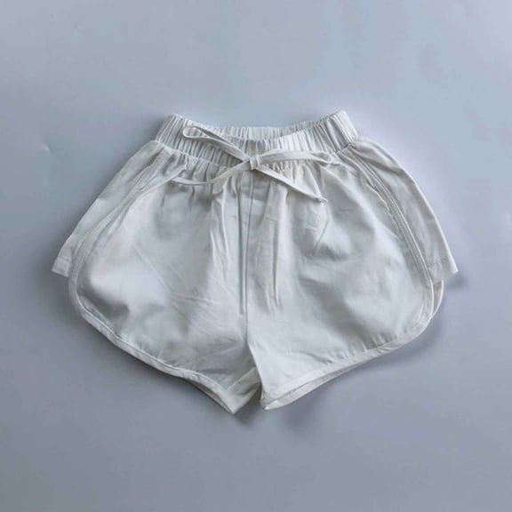 Girl Shorts Quick Dry Workout White Shorts Elastic Waist Summer Dress 3-4 Years