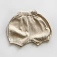 thumbnail image 1 of Kids Active Shorts Pull on Beige Shorts Elastic Girls Clothes Size 6-12 Months, 1 of 4