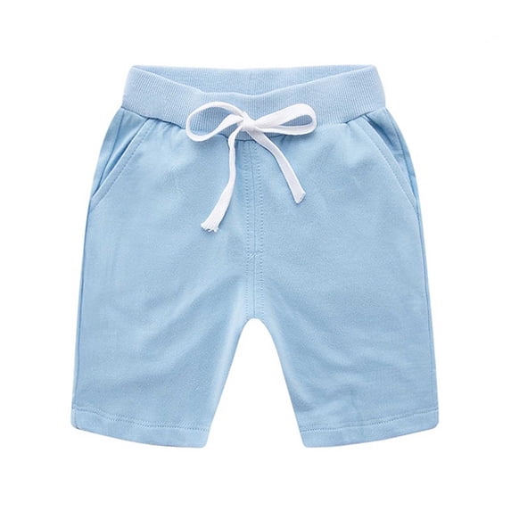 Kids Active Shorts Pull on Blue Shorts High Waisted Summer Vacation Shorts 8-9 Years