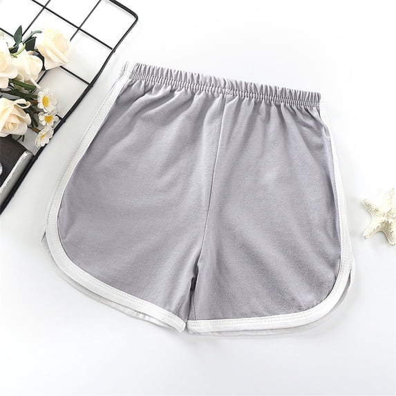 Kids Active Shorts Quick Dry Workout Grey Shorts High Waisted Outfits for Girls 18-24 Months
