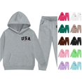 thumbnail image 1 of Kids Activewear Sets Girls Two Piece Hoodies And Sweatpants Fashion Fall Outfits Girls Size 8-9 Years Outfits, 1 of 4