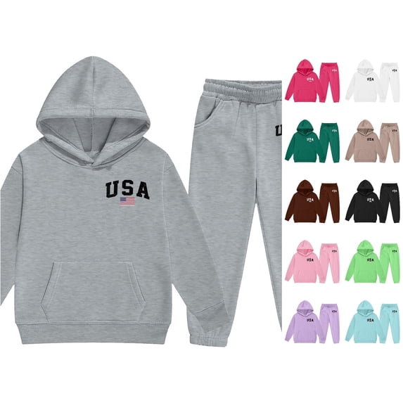 Kids Activewear Sets Girls Two Piece Hoodies And Sweatpants Fashion Fall Outfits Girls Size 8-9 Years Outfits