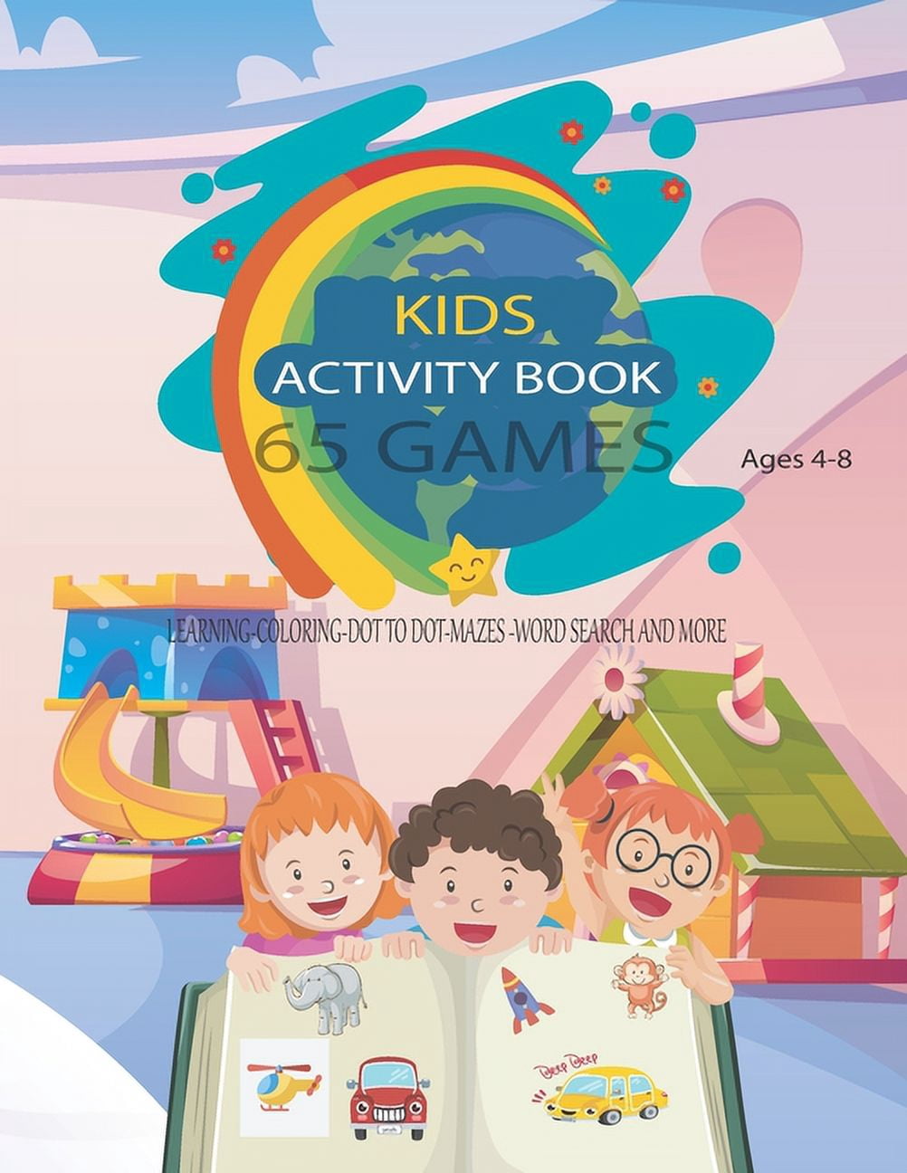 Kids Activity Book 65 Games: ages 4-8/65 games/learning/coloring/puzzle