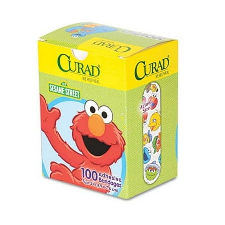 Kids Adhesive Bandages, Sesame Street, 3/4" X 3", 100/box