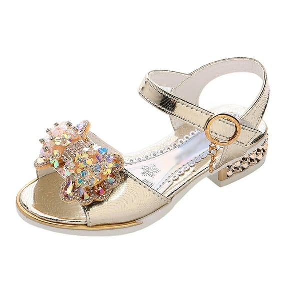 Kids Adjustable Hook Loop Strap Sandals Lightweight Breathable Summer Footwear For Boys Girls Casual Girls Sandals Gold 27