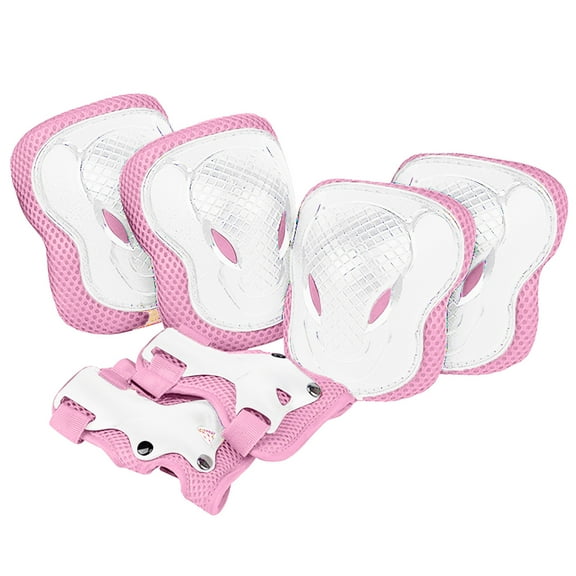 Kids Adjustable Knee Elbow Guard Set, Thickened EVA+PE Protective Pads with Anti- Silicone, Breathable for Cycling/Skiing/Skating (S:2-6Y, M:5-12Y)