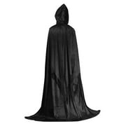 Kids Adult Halloween Hooded Cloak Black Cape with Hood Unisex Vampire Cape Costume