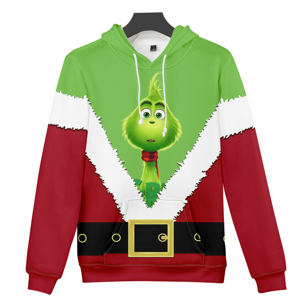 Kids Adults Christmas Grinch Hoodie 3D Print Graphic Long Sleeve ...