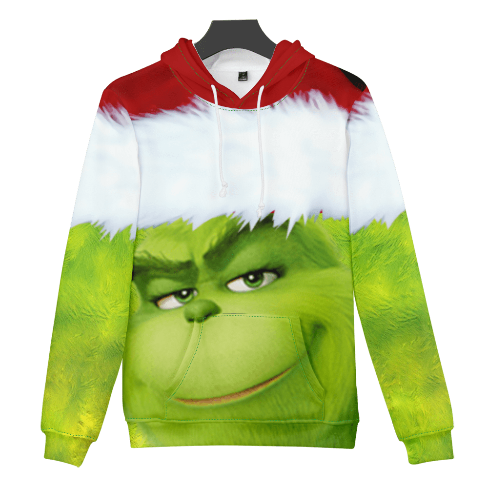 Hommes Femmes Noël Grinch Hoodie Sweatshirt À Capuche Pull Casual Tops Cadeau | FR