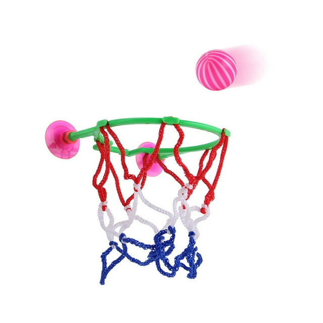 Kids Adults Portable Suction Cup Mini Toy Basketball Hoop Net Play Set