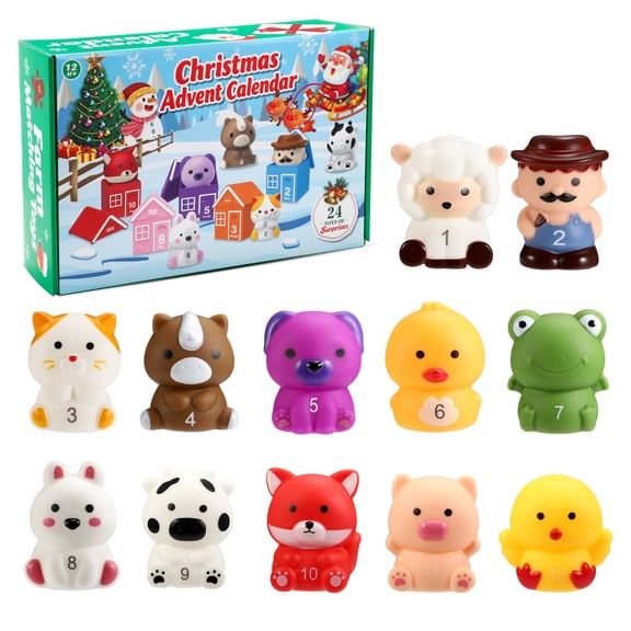 Kids Advent Calendar 2026, 24 Days Countdown Calendar, Farm Animal Matching Toys Stocking Stuffers for Kids Boys, Christmas for 1 2 3 4 5 6+ Year Old Boys Gifts