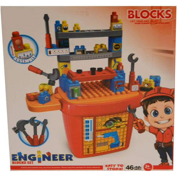 Kids Adventure 46Piece Jumbo Blocks Building Tool Set