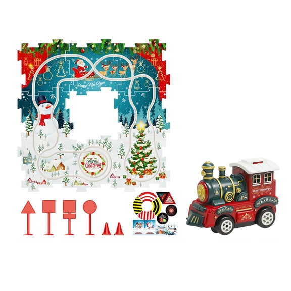 Kids Adventure Puzzle Track Toy Set Interactive Train Game for Children 3+ Toddler Christmas Train and Track Set