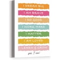 thumbnail image 1 of Kids Affirmation Inspirational Canvas Wall Art,Mental Health Mindfulness Motivational Canvas Framed Wall Art Painting Ready to Hang for Kids Teens Nursery Classroom Home Wall Decor (12 x 15 Inch), 1 of 1