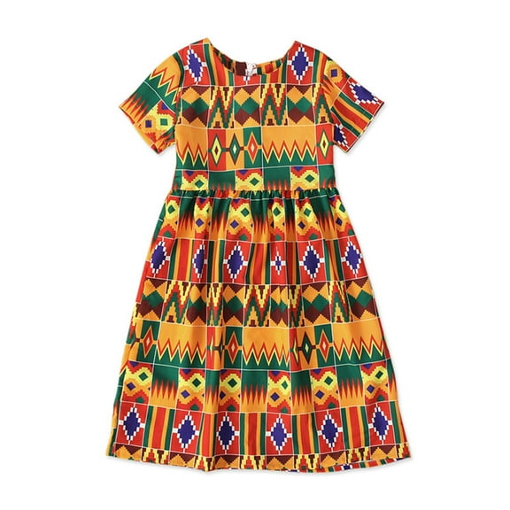 Kids African Short Dashiki Toddler Girl Dress Baby Clothes Princess Print Girls Dresses