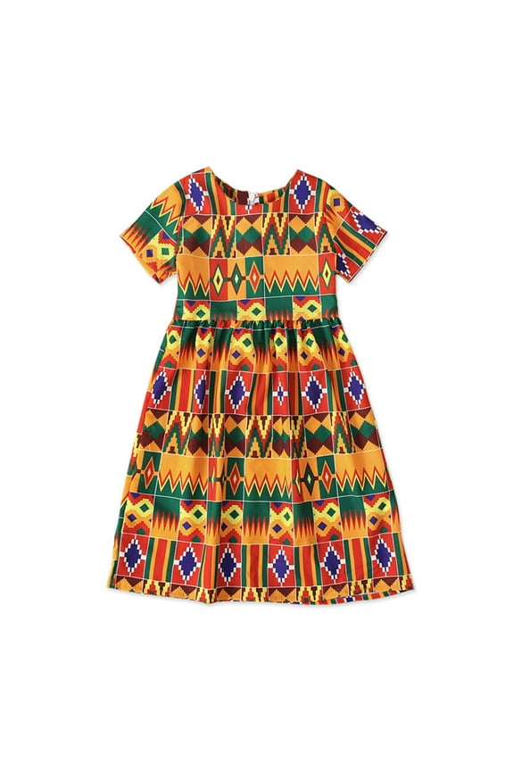 Kids African Short Dashiki Toddler Girl Dress Baby Clothes Princess Print Girls Dresses